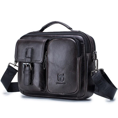 BULLCAPTAIN Genuine Leather Briefcase Messenger Bag